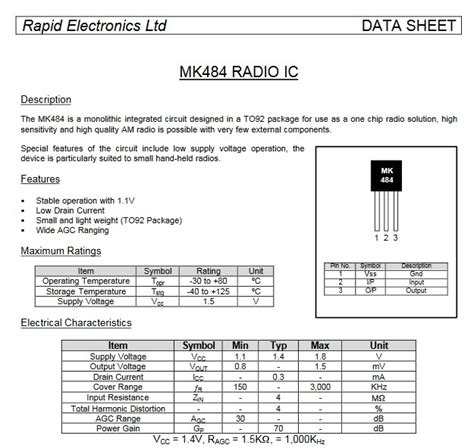 mk484 datasheet.